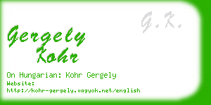 gergely kohr business card